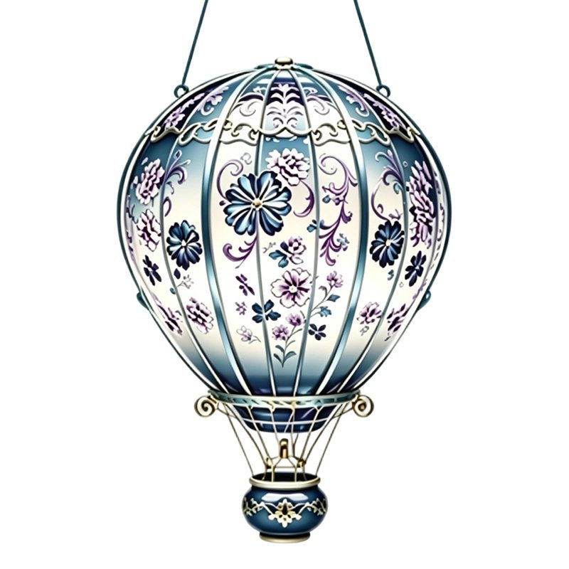 Hot Air Balloon Acrylic Ornament - Window & Garden Hanging Decor - Variation 037