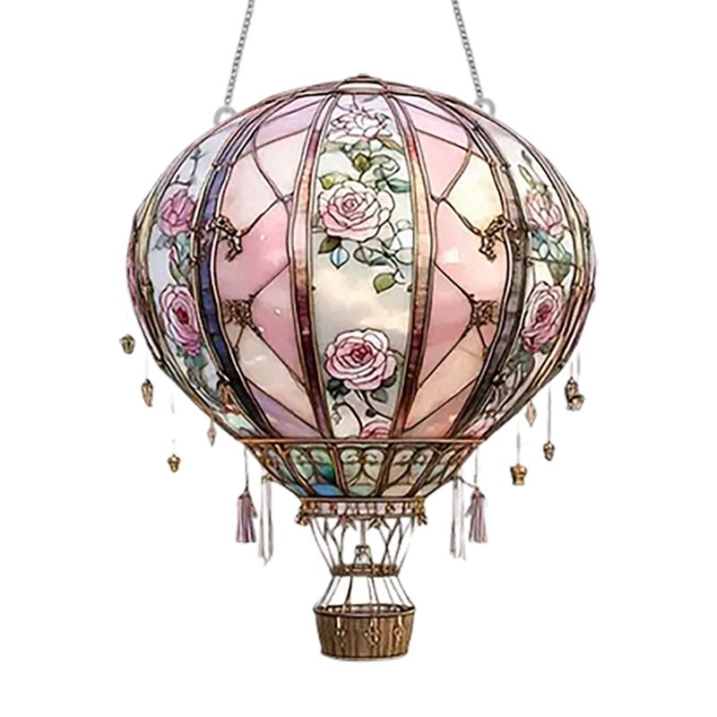 Hot Air Balloon Acrylic Ornament - Window & Garden Hanging Decor - Variation 047