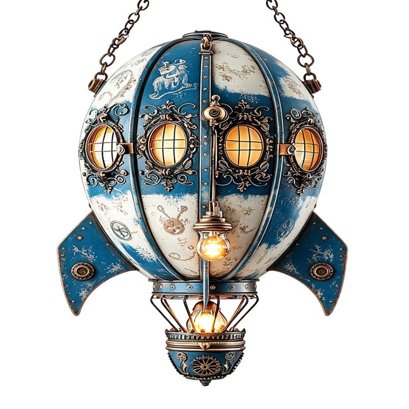 Hot Air Balloon Acrylic Ornament - Window & Garden Hanging Decor - Variation 031