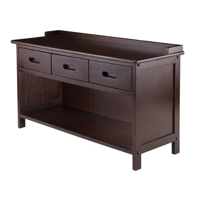 Adriana Storage Bench with 3 Drawers - Walnut Finish