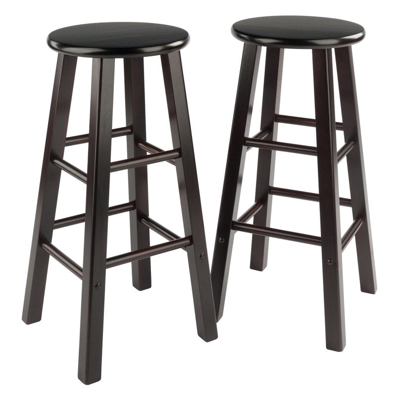 Espresso Bar Stools Set - 29" Height, 2-Piece