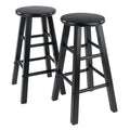 Counter Stools Set of 2 - 24" Height, Black Finish