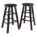 Counter Height Stools Set - Solid Wood, Espresso Finish, 24"