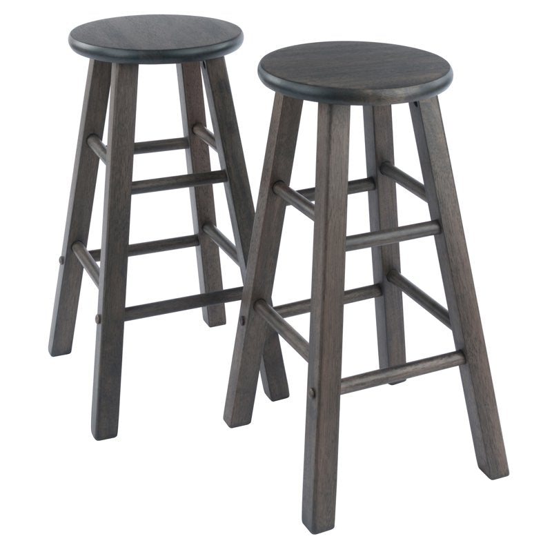 Counter Stools Set - 2-Piece Oyster Gray, 24-Inch Height