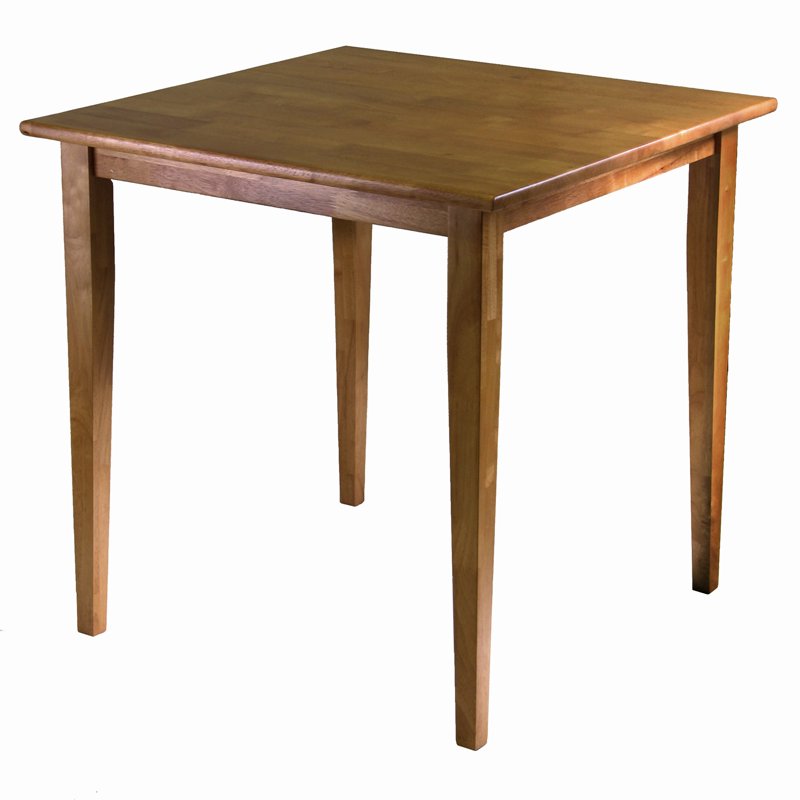 Solid Wood Square Dining Table - Light Oak Finish, 29 Inch