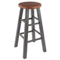 Counter Stool - Rustic Gray & Teak Finish, 24" Height