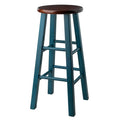 29" Rustic Teal & Walnut Bar Stool - Ivy Collection