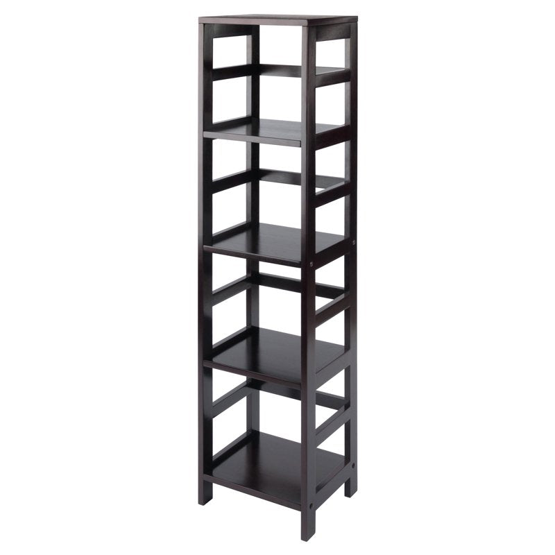Narrow 4-Section Open Shelf - Espresso Finish