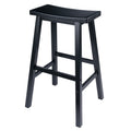 Saddle Seat Bar Stool - Black Finish, 29 Inch Height