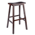 Saddle Seat Bar Stool - 29" Walnut Finish