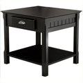 End Table with Drawer - Black Finish, Timber Collection