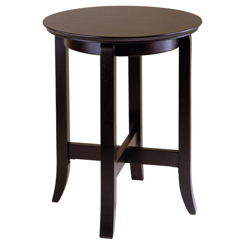 Round Accent Table - Solid Wood, Espresso Finish, 18" Diameter