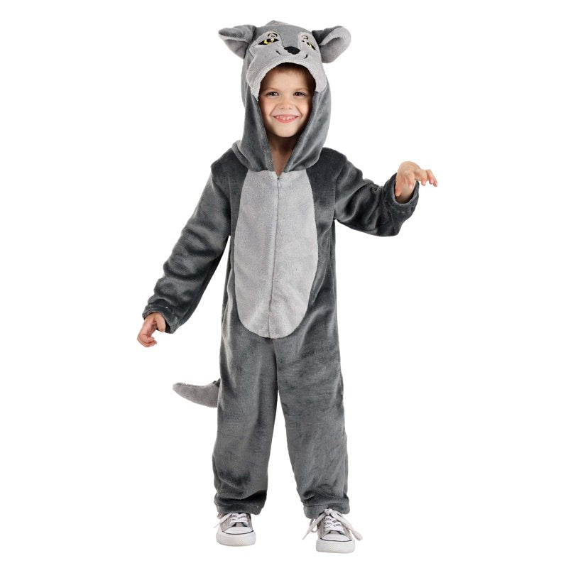 Toddler Wolf Costume - Plush Animal Jumpsuit for Kids, Cozy & Durable