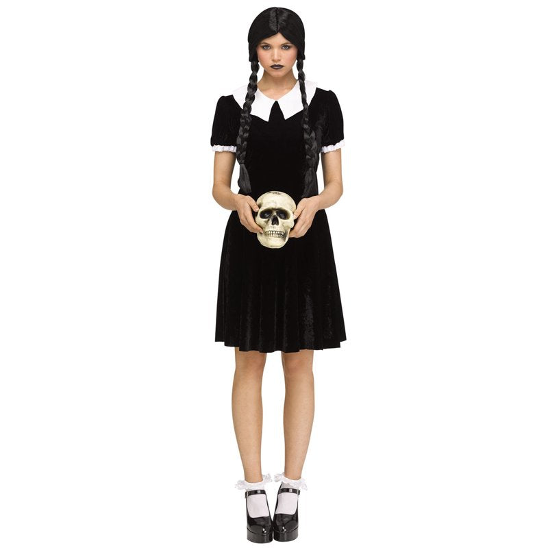 Women's Gothic Costume Dress M/L Spooky Character Outfit for Adults