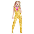 Women's Harley Quinn Gold Overalls Costume M - Suicide Squad Jester Outfit for Halloween