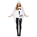 Women's Ghost Glitter Poncho Costume - One Size, Polyester Halloween Dress-up