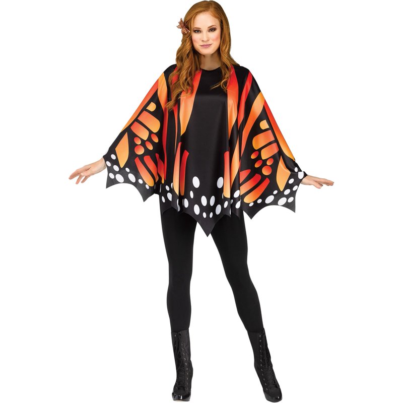 Women's Monarch Butterfly Poncho Costume Accessory for Halloween