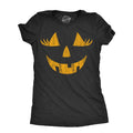 Heather Black Wacky Wendy Pumpkin T Shirt for Women Halloween Funny Jack O Lantern Crazy Smile Tee