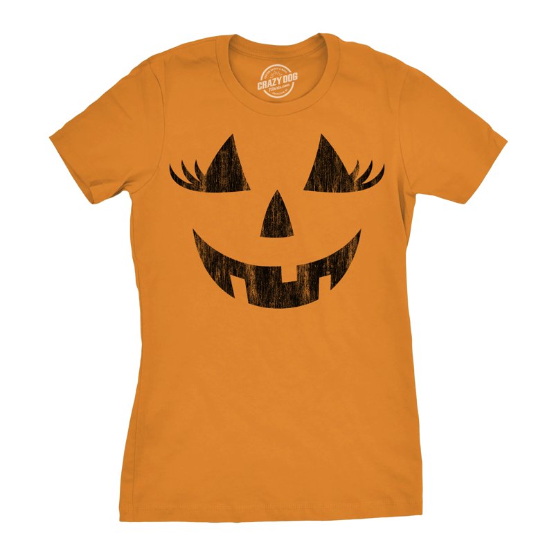Halloween Pumpkin T Shirt Women’s Wacky Wendy Jack O Lantern Funny Tee Orange 3XL