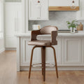 Mid-Century Swivel Barstool - 27-Inch Height, Copper Faux Leather