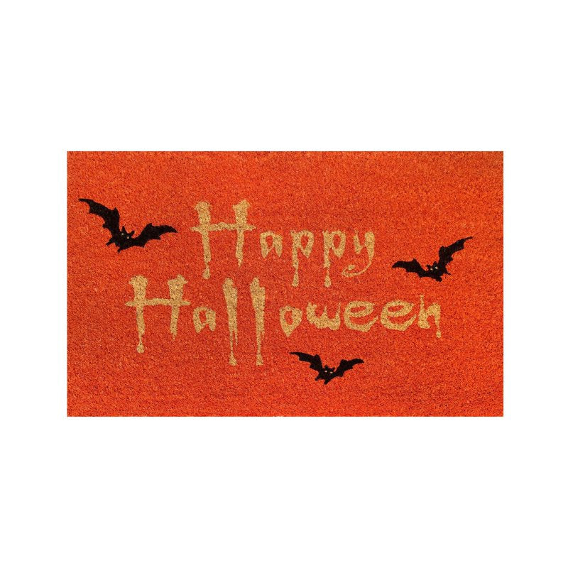 Halloween Doormat E - Black Castle Front Door Rug Non Slip Indoor Outdoor 16x24