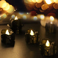12 Pcs Black Flameless LED Candles - Halloween & Holiday Flickering Candlelights - Variation: Halloween Decor K-C