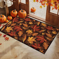 Halloween Floor Mat Indoor Outdoor Pumpkin Maple Leaf Decor I-A - 2pcs