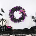 Halloween Black Rose Wreath for Front Door and Wall Decor - Spooky Reusable Halloween Ornament