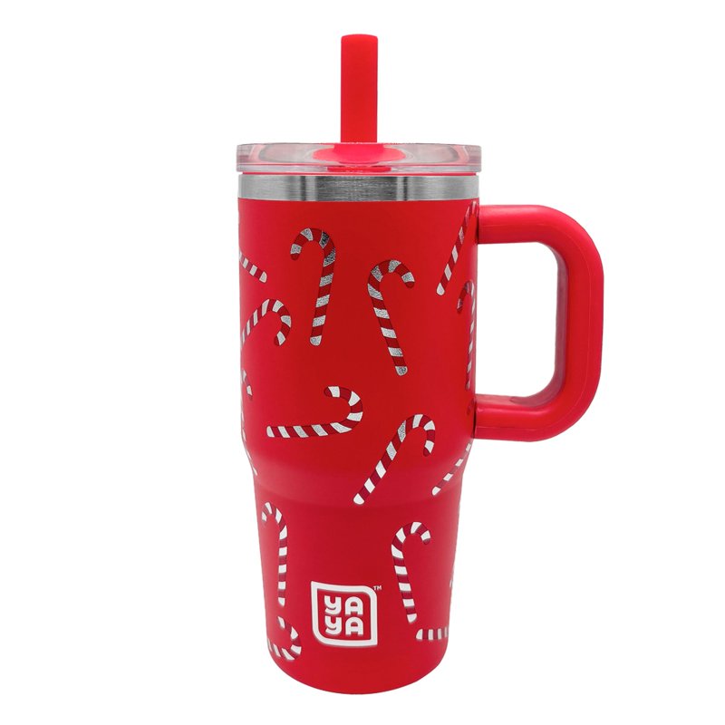 Insulated Stainless Steel Travel Tumbler for Kids 12oz - Candy Cane