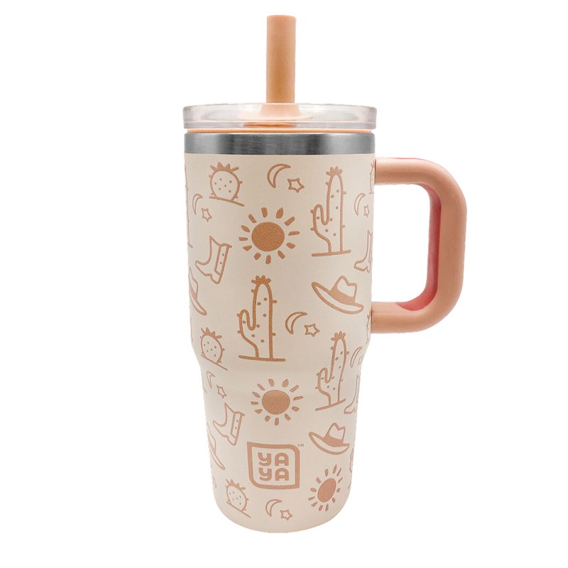Insulated Kids Travel Tumbler with Silicone Straw - Western 12oz