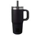 Insulated Stainless Steel Kids Tumbler with Straw - Black 12oz