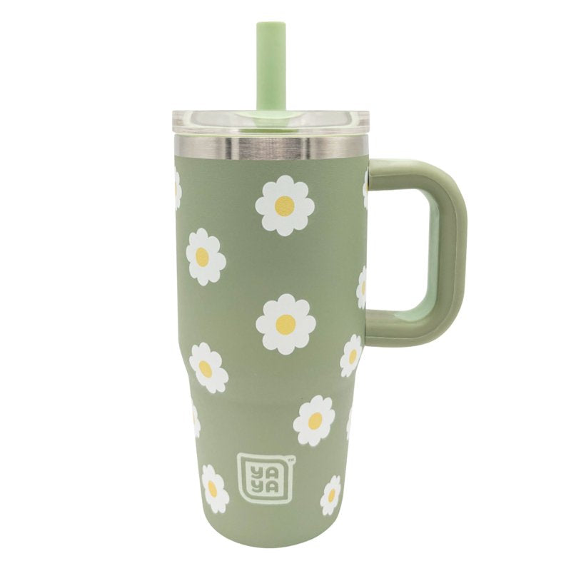 Insulated Stainless Steel Travel Tumbler for Kids 12oz - Daisies
