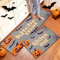 Halloween Pumpkin Lanterns 2Pcs Flannel Mat Set - Non-Slip Home Entryway Bathroom Decor