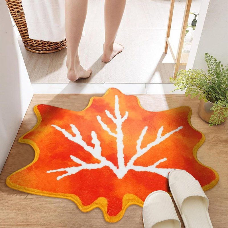 Halloween Pumpkin Rug - 15.75x23.62in Fall Decorative Floor Mat for Living Room & Kitchen - Orange D