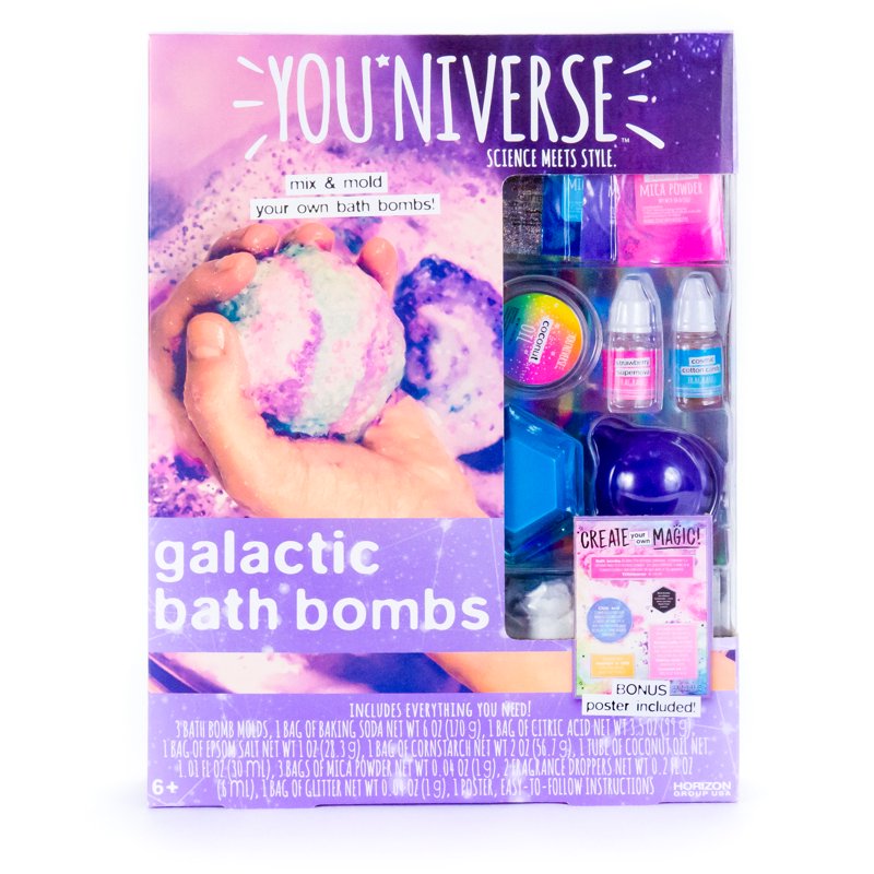 Galactic Bath Bombs Kit - Create 5 Colorful Fizzing Shapes
