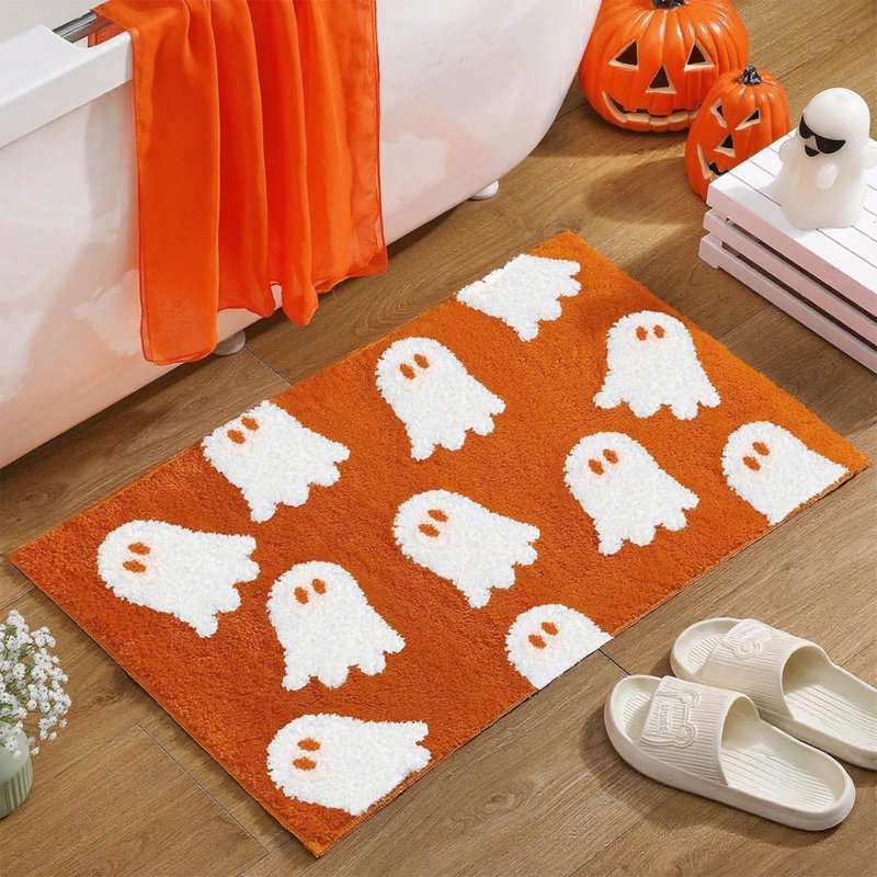 Halloween Ghost Bath Rug 24x16 Inches Non-Slip Washable Bathroom Mat - Black Friday Clearance