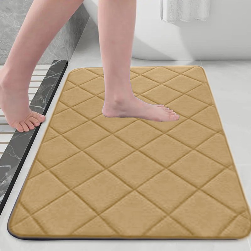 Extra Soft Yellow Bathroom Rug - Absorbent, Quick Dry, Machine Washable