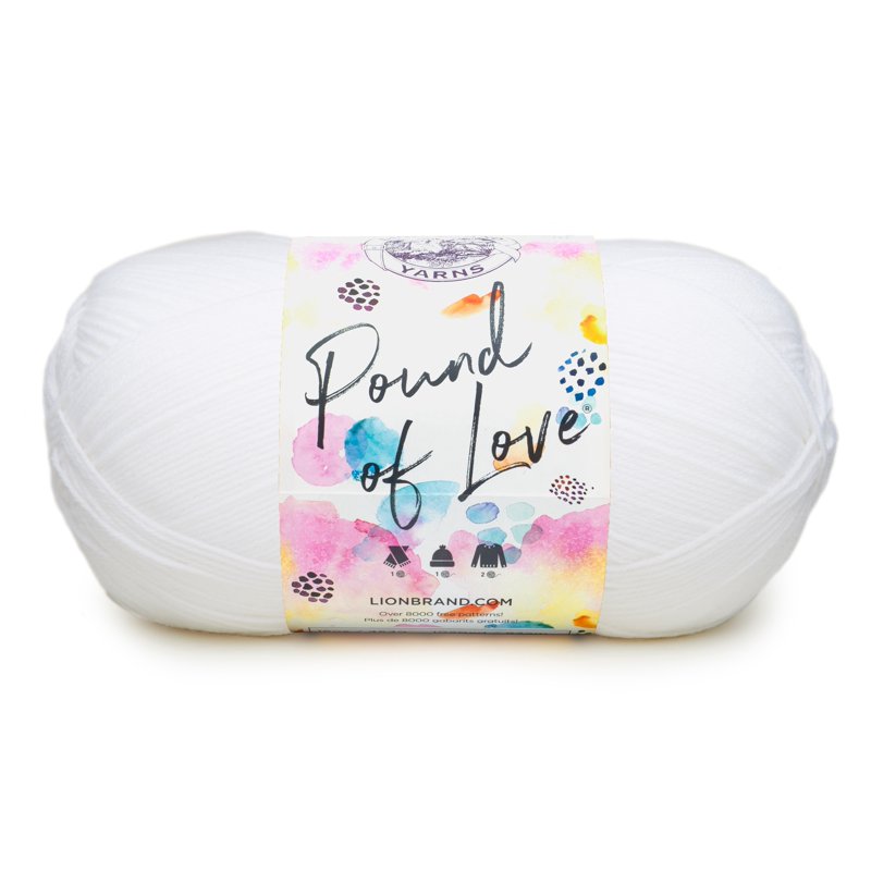 Worsted Weight Yarn Pound of Love White 16 oz 1020 Yards - Single
