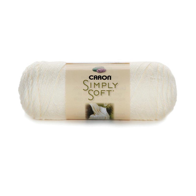 Off-White Caron Simply Soft Worsted Acrylic Yarn - 6oz/170g, 315 Yards