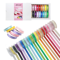 Yarniss Satin Ribbon Roll Set - 3/8 Inch Double Faced Polyester, 20 Rolls, 100 Yards - Rainbow Colors