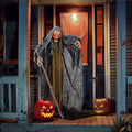 Yescom 5.3ft Animated Witch Halloween Decoration with Sound-Activated LED Eyes