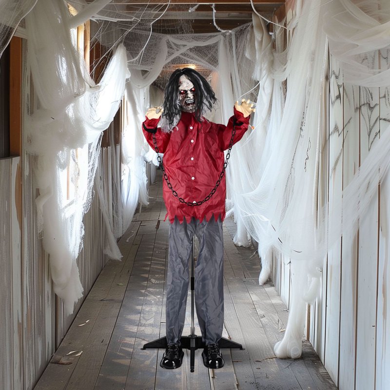 Yescom 5.5ft Life Size Animated Halloween Zombie Decoration with Motion & Sound