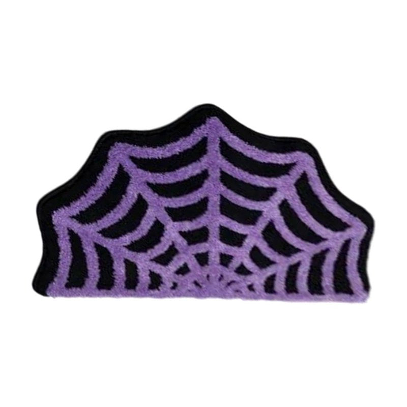 Halloween Spider Web Bath Rug F - 15.75x23.62 Inch Non-Slip Plush Bathroom Mat