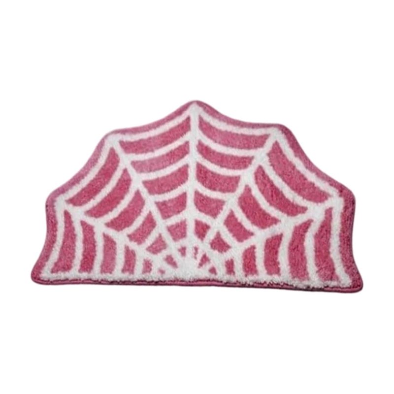 Halloween Spider Web Bathroom Rug - Non-Slip Plush Floor Mat, E Variation