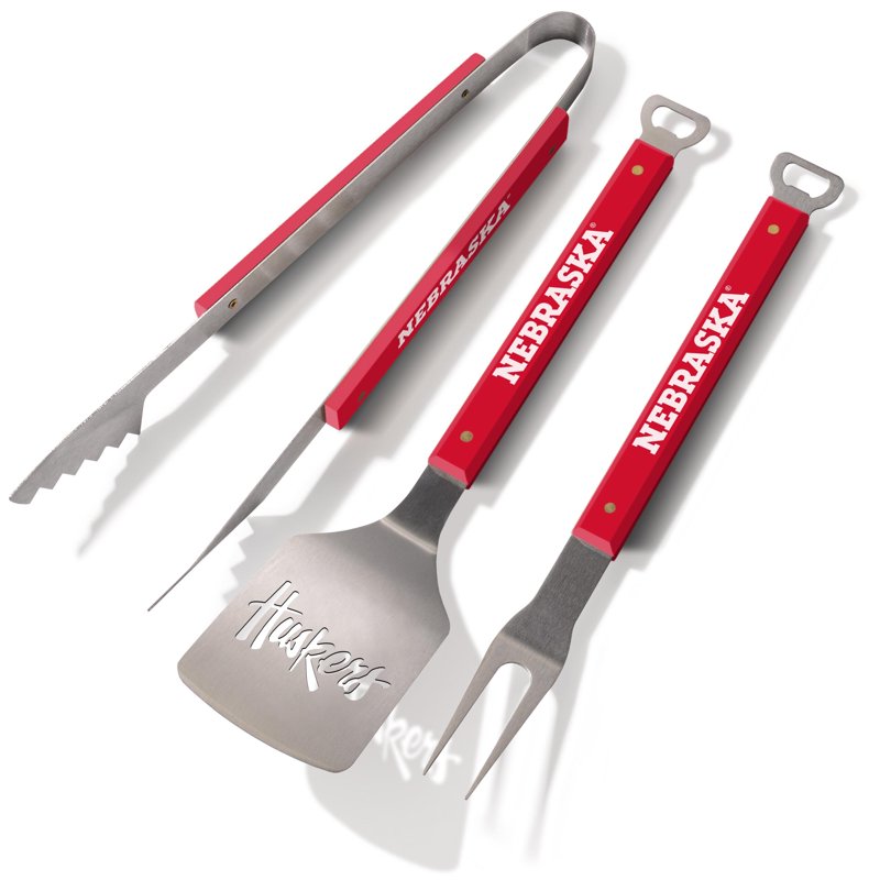 NCAA Nebraska Cornhuskers BBQ Tool Set - 3 Piece Grill Set