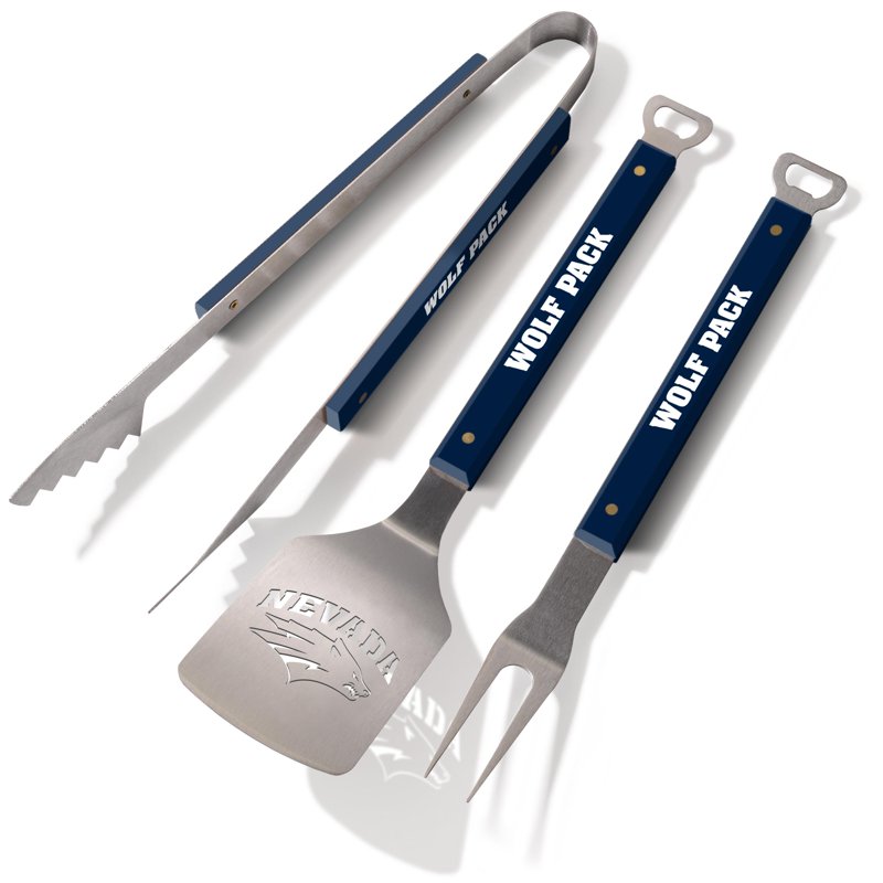 NCAA Nevada Wolf Pack BBQ Tool Set - 3-Piece Grilling Set