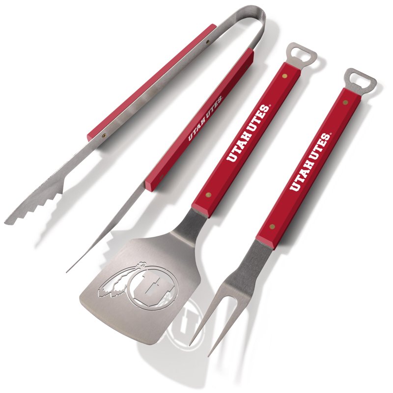 Utah Utes BBQ Tool Set - 3-Piece Grilling Accessories
