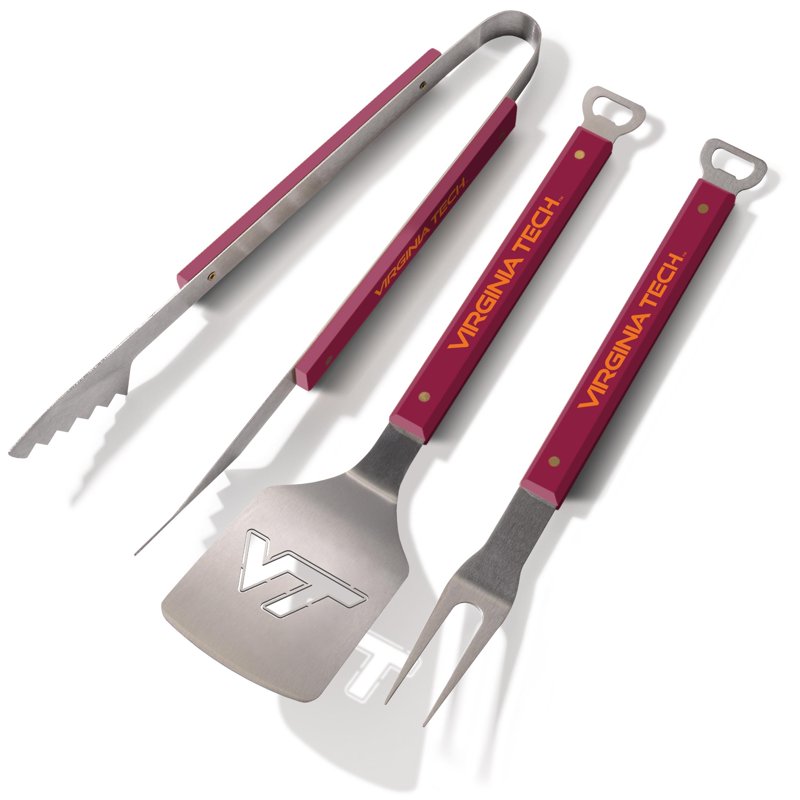 Virginia Tech Hokies BBQ Tool Set - 3-Piece Grill Accessories