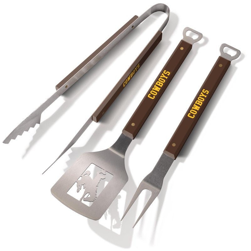 Wyoming Cowboys BBQ Tool Set - 3-Piece Grill Accessories