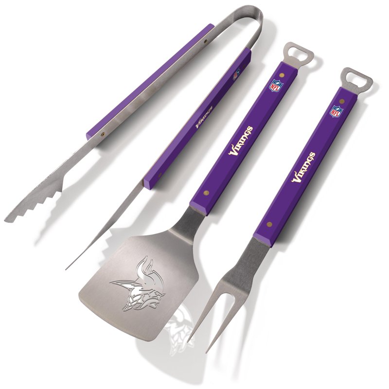 Minnesota Vikings BBQ Tool Set - 3pc Grill Accessories